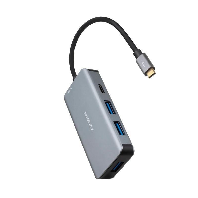 Nanocable Hub USB-C 3xUSB3.0+USB-C+USB-C PD 15cm