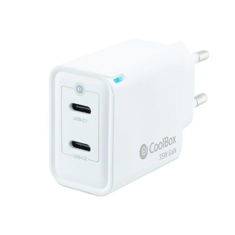 Coolbox Cargador Gan 35W USB-C/USB-C PARED