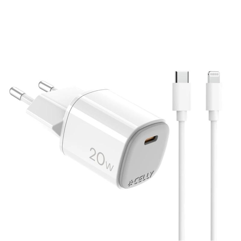 Celly Cargador Gan  1C 20w+ C A Light + Cable