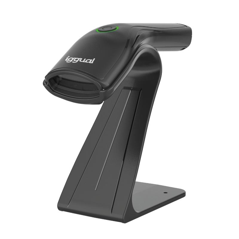 iggual Lector código barras 1D USB botón soporte