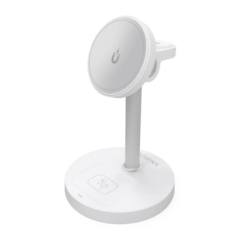 Aisens Cargador Inalámbrico USBC 15W 3 en 1 Blanco