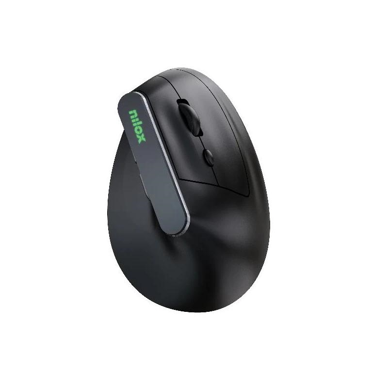 Nilox Ratón Wir Vertical Rec. Silen 1600 DPI Negro