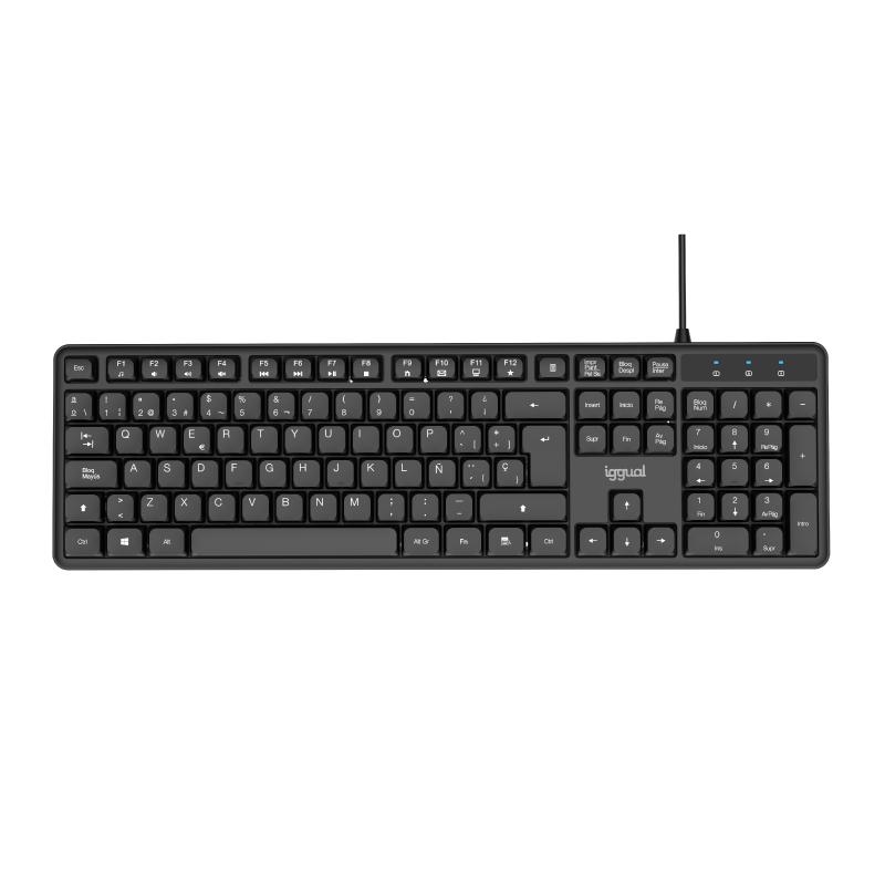 iggual Teclado USB estándar CK-SILENT-105T negro