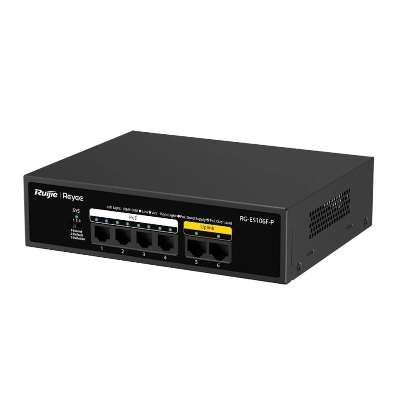 Reyee 6-Port 100Mbps, 4 of the ports support PoE/P