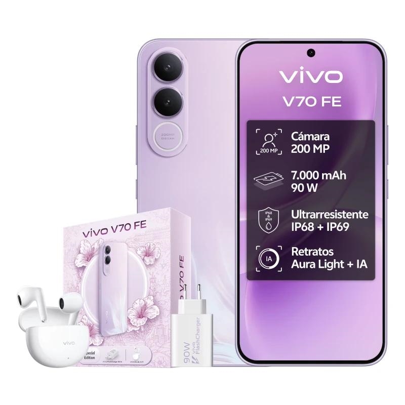 VIVO V70 FE 8Gb 512Gb Bundle Ch90w+ Buds3 Purple