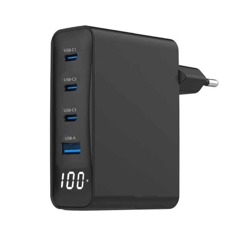 Gembird Cargador rápido USB GaN  4 P  100 W LCD